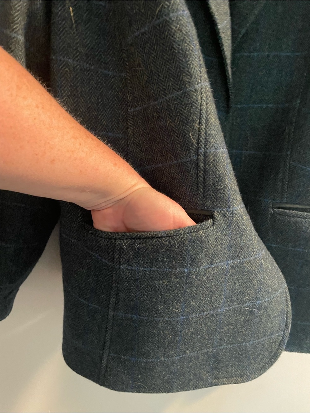Talbots forest green herringbone tweed blazer 20w - Picture 5 of 7